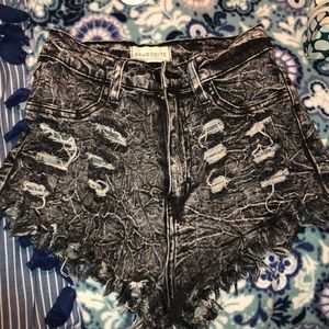 High waisted ripped shorts